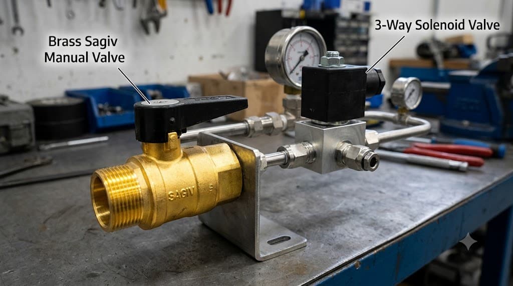 Basic Valve with Brass Sagiv & 3-Way Solenoid Valve